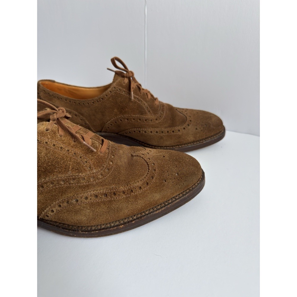 Polo Ralph Lauren Men's Brenton Suede Wingtip Tobacco Brown Dress Casual Shoe 9D - Picture 4 of 13